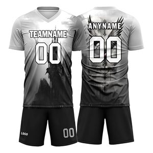 เสื้อฟุตบอลกีฬาแบบกำหนดเอง พร้อมชื่อ หมายเลข โลโก้ ทีม ผู้ผลิตเสื้อฟุตบอลแบบ OEM - Product Image 1