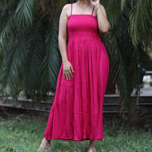 Robe courte imprimée à la main indienne pour femmes Robe d'été décontractée en coton Robe longue courte de style boho Tissu naturel à la taille - Product Image 1