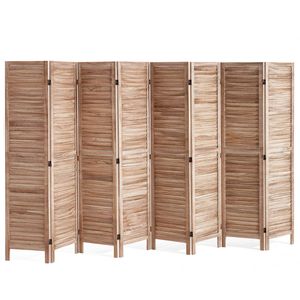 8 <b>Panel</b> Portable 66.9 Inches Tall Wood Folding Privacy <b>Screen</b> Indoor Louvered Partition Divider Elegant Wood Room Divider for - Product Image 1