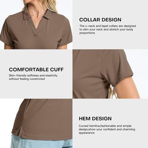 <b>Women's</b> Solid Color Short Sleeve Jersey for Shirt Breathable <b>Compressed</b> Knitted Casual <b>Top</b> - Product Image 2