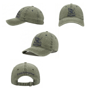RIZNA Twill Denim <b>Baseball</b> <b>Cap</b> 6-Panel Adjustable Unisex Casual Vintage Washed 3D Embroidered Logo Front Panel Blue Cotton Metal - Product Image 6