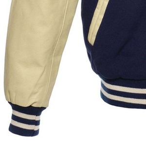 Varsity Letterman <b>Jacket</b> Navy Blue Color Wool <b>Leather</b> Streetwear Custom OEM Comfortable College Baseball <b>Jacket</b> For Men - Product Image 2