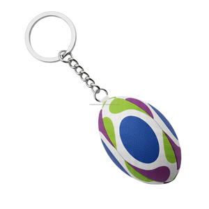 Porte-clés de rugby en métal, alliage de zinc de qualité supérieure, porte-clés en forme de ballon, logo gravé personnalisé, fournisseur pour les clubs sportifs et les promotions d'événements - Product Image 4