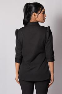 FLAVIA เสื้อเชิ้ตผ้าเครปสีดำสุดหรูและสง่างามสำหรับผู้หญิง ซื้อโดยตรงจากซัพพลายเออร์ - Product Image 3