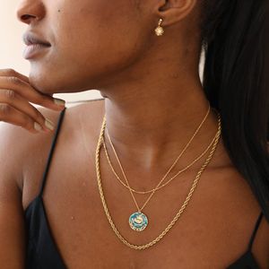 Collier ras du cou bleu artisanal pour femme avec pendentif Lettre Œil de Diable, Croyance en la Chance, Cadeau - Product Image 4