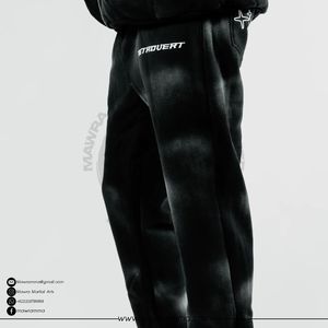 Pantalones Anchos de Felpa 100% Algodón con Logotipo Personalizado, Transpirables, de Secado Rápido, con Efecto Desgastado por el Sol, Pantalones Deportivos Bordados para Hombre - Product Image 3