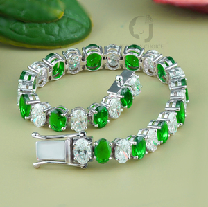 Bracelet tennis ovale en or jaune 14 carats avec diamants de laboratoire 8,92 carats VVS G certifié IGI, bijoux fins de luxe, couleur or, cadeau pour femme - Product Image 5