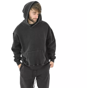 Sweat-shirts à capuche pour hommes 100 % coton pour l'hiver - Tissu en molleton numérique français chaud et confortable pour la course à pied, la gym, les activités de plein air et la mode décontractée - Product Image 4