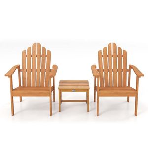 Ensemble de 2 chaises Adirondack empilables avec table d'appoint, meubles de patio extérieurs en métal durables et imperméables pour le jardin et l'hôtel - Product Image 5