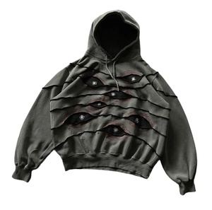 Sudadera con Capucha de Felpa 100% Algodón para Hombre, Estilo Holgado, Hombros Caídos, Diseño Sólido, Bordado, Personalizable, GSM - Product Image 3