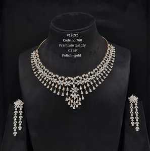 12692Cubic Zirconia Necklace and Drop Earrings Rhodium Plated <b>Bridal</b> <b>Jewelry</b> <b>Set</b> Flower Design Classic Wedding Party Women's - Product Image 2