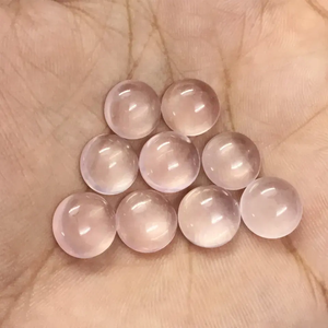Excelente calidad 100% cuarzo rosa natural liso redondo Flatback cabujón calibrado piedra preciosa suelta del proveedor del fabricante - Product Image 1
