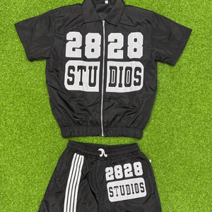Conjunto de Pantalones Cortos Deportivos Personalizados TAHAD 2026 para Hombre, Chaqueta Cortavientos de Nailon con Contraste de Color Sólido, Conjunto de Dos Piezas - Product Image 1