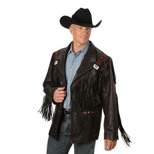 High Quality Genuine Leather Cowboy Style OME Fringe Biker <b>Canvas</b> Eco-Friendly Breathable Waterproof Vintage Winter <b>Jacket</b> - Product Image 2