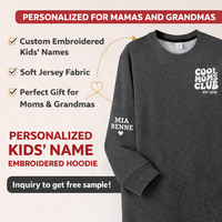 Sweat à capuche personnalisé brodé avec le nom des enfants pour la livraison directe – Col et manches personnalisés pour maman et grand-mère – Idéal pour l'hiver