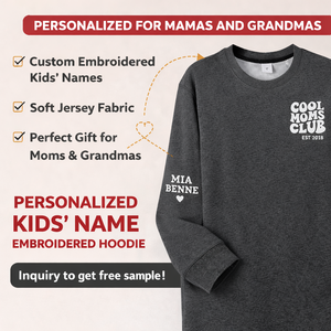 Envío Directo personalizado niños nombre bordado Jersey Sudadera con capucha personalizada mamá abuela cuello manga para invierno mamá sudadera - Product Image 4