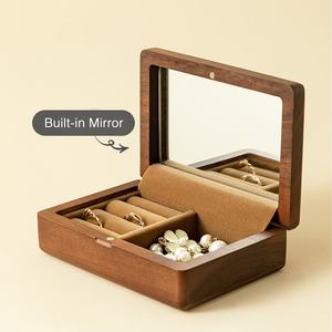 High on Demand Customizable Luxury Wooden Jewelry Storage Organizer <b>with</b> <b>Mirror</b> Lock Elegant Box for Watches Available for Sale - Product Image 3