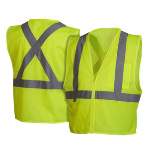 Chaleco de Trabajo Unisex de Alta Visibilidad, Reflectante, de Malla de Poliéster Transpirable, con Múltiples Bolsillos, Ribete Naranja y Amarillo, Uniforme de Seguridad - Product Image 5