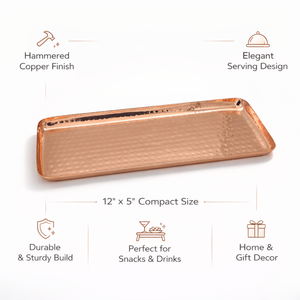 Bandeja de Servir de Cobre Martillado Más Vendida | Bandeja Decorativa para Alimentos y Plato para Regalo de Inauguración de Casa a Precio de Mayoreo - Product Image 6