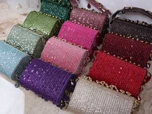 Luxury High Quality Classic Fashion Handmade Suede Beaded <b>Mirror</b> Embellished Lightweight Shoulder Bag for Women - Product Image 2