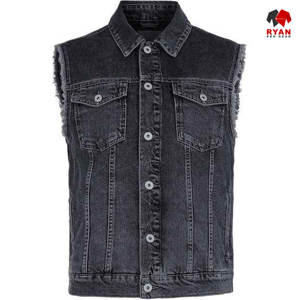 Ryan Pro Gear Nouveau design Gilet en jean unisexe sans manches écologique et tendance avec logo personnalisé Vêtement décontracté - Product Image 1