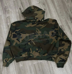 Sweat-shirt à capuche pour homme, imprimé camouflage, coupe classique, 100% polyester, tricoté, style décontracté, respirant, pour l'automne - Product Image 2