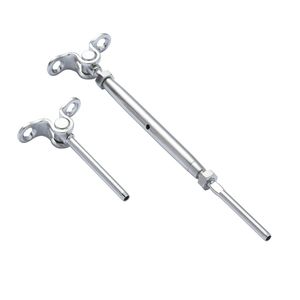 Kit Ringhiera con Cavo in Acciaio Inox T316, Angolo Regolabile 0-180 Gradi, per Pali in Legno, Grado Marino, con Cavo da 1/8 di Pollice e Clip - Product Image 1