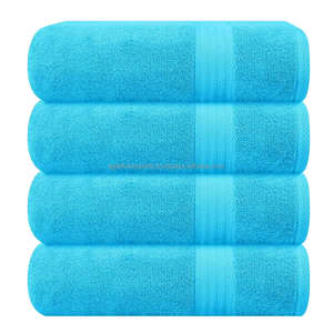 Serviette de bain en tissu éponge corail, couleur unie, tricotée, teinte unie, pour femme, usage décontracté - Product Image 3