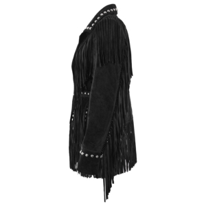 Women's Genuine <b>Suede</b> Leather Fringe <b>Jacket</b> Studded Western Cowboy Coat Leather Fashion <b>Jacket</b> OEM ODM Private Label Wholesale - Product Image 2