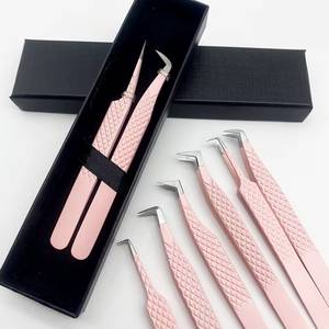 Ensemble de pinces à cils en acier inoxydable chirurgical Morje avec pointes de précision dentées et crantées, longueur 10 mm, pour extensions de cils - Product Image 5