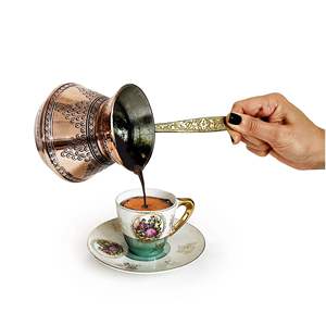 Handmade Hammered Copper Turkish Coffee Pot Cezve Ibrik Wooden Handle Milk Butter Warmer Arabic Greek Coffee <b>Maker</b> Pot - Product Image 3