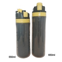 Bouteille d'eau à pulvérisation pour adultes, sans BPA, en PP, 550 ml, écologique, à double paroi, isolation thermique, 6 heures de brume, 2-en-1