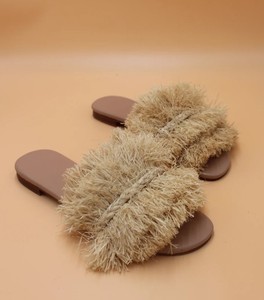 รองเท้าแตะปาล์มสานมือ: หนังโบฮีเมียนสไลด์แต่เพียงผู้เดียว - Product Image 1