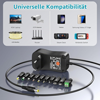 Adaptateur d'alimentation universel AC-DC 48W 5V 6V 9V 12V 15V 19V 20V 24V avec 10 connecteurs DC pour bandes LED et appareils électroniques domestiques