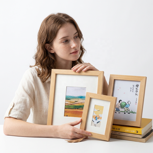 Handmade Collection Modern Customized Shape Wood Foldable Vertical Wall <b>Mount</b> Photo <b>Frame</b> 2-color Silk Screen Printing Model - Product Image 1