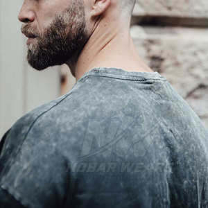 Vente directe d'usine : T-shirts pour hommes effet délavé, légers, grandes tailles, en promotion - Product Image 6