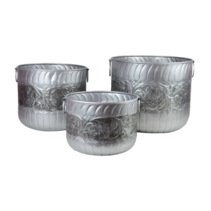 Freshly Design Silver Planter Embossed Flower <b>Pots</b> for <b>Succulents</b> Plants Garden Supplies Artificial Plant Garden <b>Pots</b> & Planters - Product Image 1