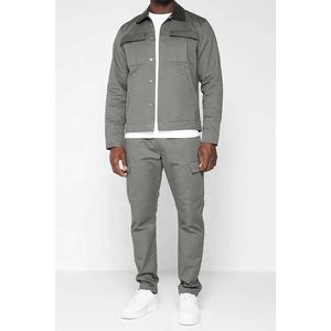 Ensemble deux pièces sweat à capuche délavé à l'acide avec logo personnalisé OEM, ourlet brut coupé, style vintage, poids lourd, pour homme - Product Image 5