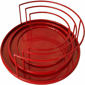 Juego de Soportes Metálicos para Pastel en Forma de Media Luna, Exhibición para Mesa de Postres, Ideal para Baby Showers, Bodas, Cumpleaños, Soporte para Pastel Rojo - Product Image 5