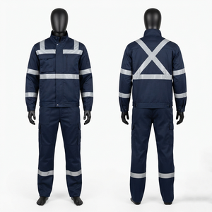Premium 320 GSM Poly Cotton Twill Hi <b>Vis</b> Men Work <b>Jacket</b> <b>Orange</b> Reflective Panel Workwear Safety Coat Custom Logo - Product Image 5