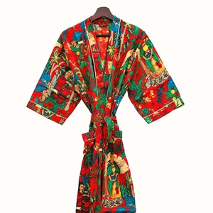 Kimono de algodón suave y cómodo de nueva llegada, bata de noche con estampado floral para mujer - Product Image 1