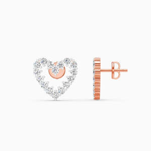 Boucles d'oreilles clous en diamant de laboratoire taille brillant, or massif 14K, unisexe, tendance, certifiées IGI, 3.196g, couleur D blanche, perçage laser - Product Image 2