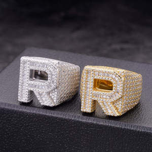 Anillo de Cóctel Geométrico para Hombre, Plata 925, Bañado en Rodio, Corte Baguette, Engaste Pavé de Diamantes, Estilo Hiphop - Product Image 3