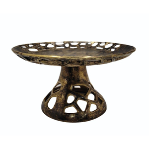 Support à gâteau rond en acier inoxydable martelé argenté de haute qualité avec base pour la présentation de desserts lors de mariages et de fêtes - Meilleur prix - Product Image 5