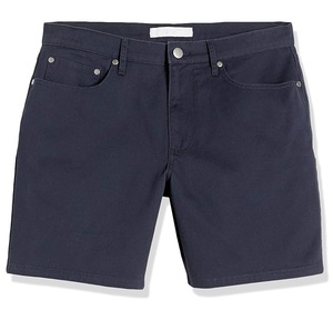 Pantalones Cortos de Mezclilla Elásticos de Color Azul Marino, Ajustados, Tipo Jogger, Hasta la Rodilla, de Secado Rápido - Product Image 1