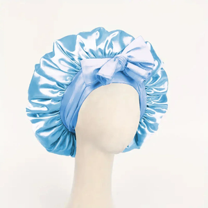 Bonnet en satin, bonnet en soie, bonnet réglable pour dormir, bonnet pour cheveux avec bande à nouer, bonnets pour femmes et hommes - Product Image 3