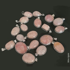 Nuevo Collar de Moda con Colgante de Cuarzo Rosa Natural, Forma Ovalada Vintage, Tallado con Sombra, Duradero, Joyería de Moda - Product Image 3