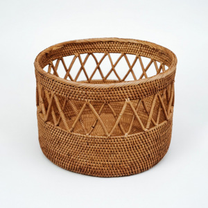 Garden decor <b>basket</b> cylinder rattan pot hot selling <b>plant</b> pots crafted by hand outdoor <b>plants</b> holder - Product Image 2