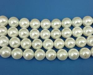 Cuentas de perlas de concha blanca, cuentas redondas naturales de piedras preciosas de concha, hilo de cuentas para la fabricación de joyas y manualidades DIY. - Product Image 1