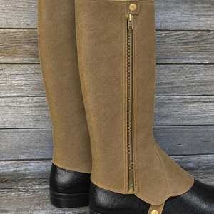 Custom Top Grain Leather <b>Half</b> <b>Chaps</b> Professional Equestrian Riding Gaiters Cowhide Horse Riding <b>Chaps</b> LHC-0009 - Product Image 3